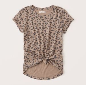 Knotted Crew Tee - Brown (S) - ABERCROMBIE & FITCH